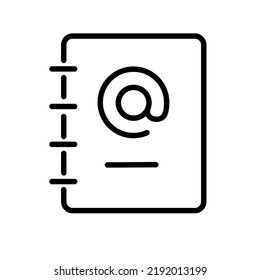 black thin line contact icon