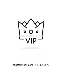 black thin line crown like vip icon. outline flat authority glamorous product logotype graphic simple design isolated on white. concept of special service offer only for wealthy people or high fashion