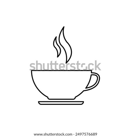 black thin line cup of coffee icon. concept of tasty dopio pictogram for coffeehouse or coffeeshop. lineart flat trend modern graphic simple logotype