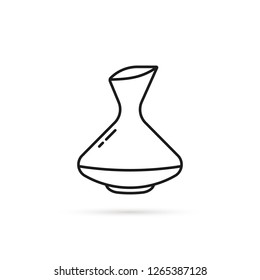 black thin line decanter icon. stroke flat style trend modern logotype lineart graphic art design element isolated on white. concept of wine decantation