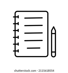 black thin line diary business icon vector