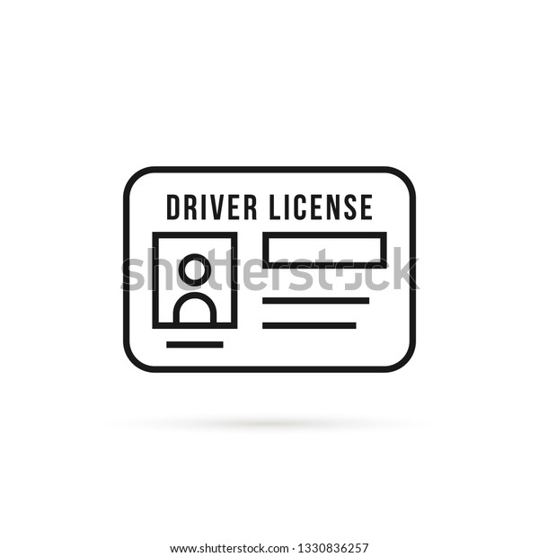 black thin line driver license icon. flat stroke\
style trend modern logotype graphic lineart art design isolated on\
white background. concept of driver\'s personal documents or simple\
id card with chip