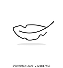 black thin line feather simple icon. linear trend graphic logotype design and abstract web element isolated on white. concept of beauty label or abstract emblem and easy decoration for birdy