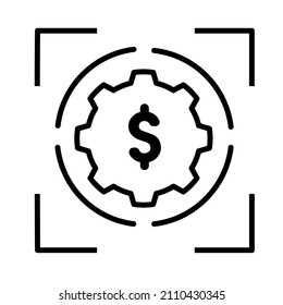 black thin line financial control icon