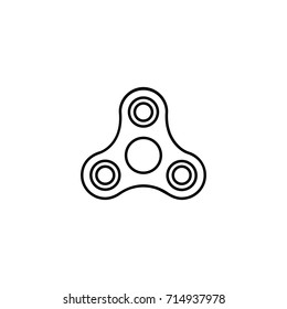 black thin line hand fidget spinner logo. concept of very popular toy gadget for kids or best thing for hyperactivity child. line art style trend logotype graphic