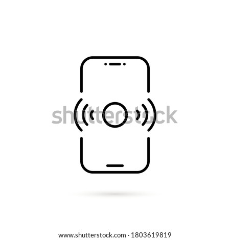 black thin line phone with wifi hotspot. concept of free wi fi public zone for people or customer. linear simple style trend modern logotype graphic stroke art design isolated on white background