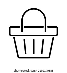 black thin line shopping cart icon