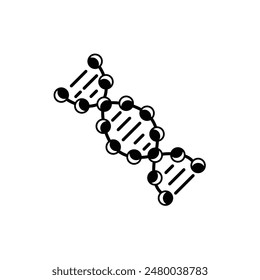 black thin line simple dna sequencing icon. flat lineart trend modern stroke art logotype graphic design web element isolated on white
