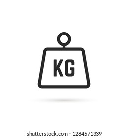 black thin line simple kg icon. flat stroke trend modern logotype graphic lineart simple design element isolated on white background. concept of weight measure badge or kilo or kilogram icon