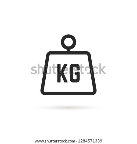 black thin line simple kg icon. flat stroke trend modern logotype graphic lineart simple design element isolated on white background. concept of weight measure badge or kilo or kilogram icon