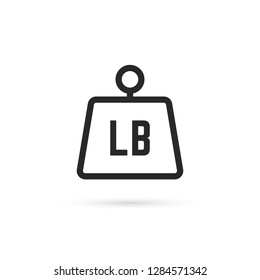 black thin line simple lb. icon. flat stroke style trend modern logotype graphic art minimal design element isolated on white background. concept of weight measure