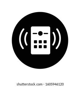 Black thin line telephone call icon