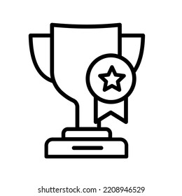 black thin line trophy icon vector