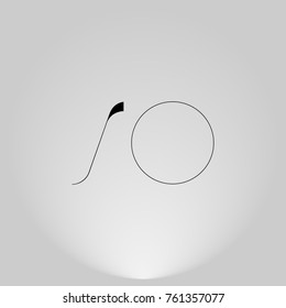 SO Black thin minimalist LOGO Design with Highlight on Gray background.