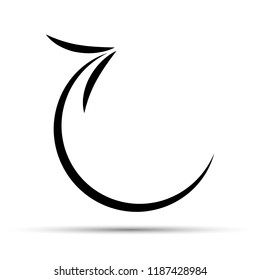 Black thin style circle and round arrow