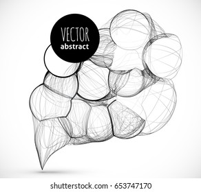 Black thin threads vector abstract speech bubble concept