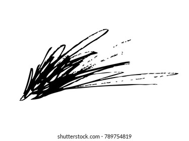 Black thin vector brush stroke