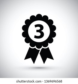 Black third place medal