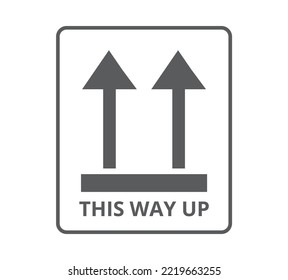 Schwarz dieses Aufstiegs-Schild. Konzept der Verpackung. 