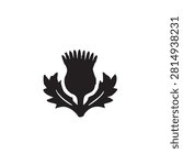 Black thistle flower icon silhouette
