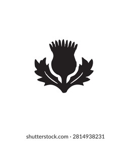 Black thistle flower icon silhouette
