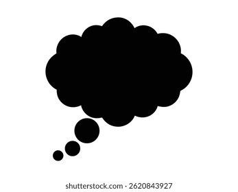 black thought bubble vector image. Perfect for adding a touch of creativity to your designs. Use this graphic to represent ideas, thoughts, and conversations in your projects. Great for web and print