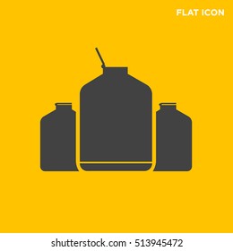 Black three keg vector icon yellow background