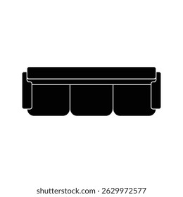 Black three seat sofa top view art