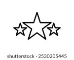 Black three star icon on white background