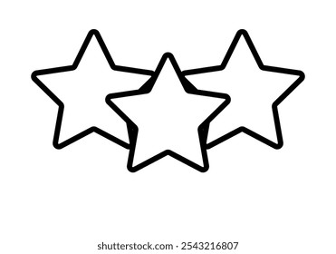 Schwarzes Drei-Sterne-Symbol als Bewertung