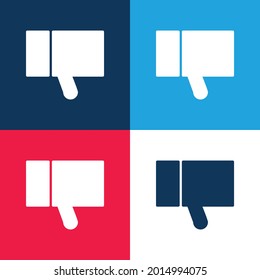 Schwarzer Thumb Blau und Rot vier Farben minimale Icon Set