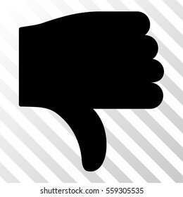 Black Thumb Down interface toolbar icon. Vector pictogram style is a flat symbol on diagonal hatch transparent background.