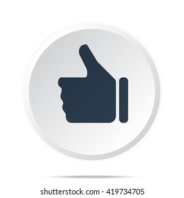 Black Thumb Up icon on white web button