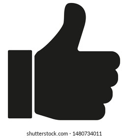 Black thumb up isolated icon