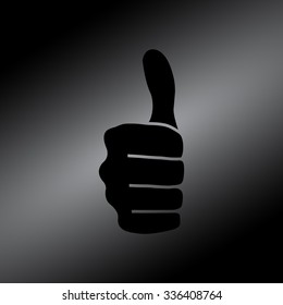 Black thumbs up icon