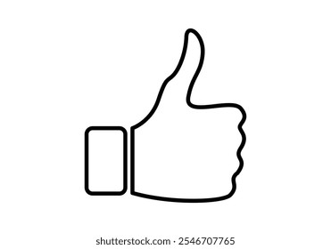Black thumbs up or like icon