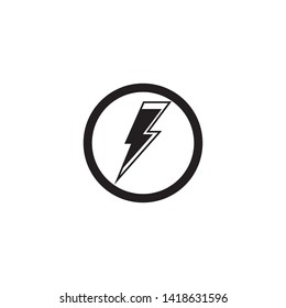 Black Thunder and Bolt Lighting Flash Icons Set. Flat Style