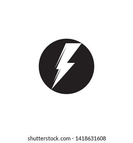 Black Thunder and Bolt Lighting Flash Icons Set. Flat Style