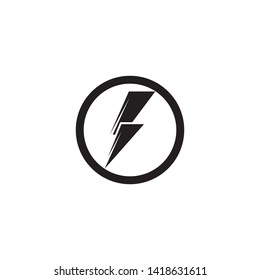 Black Thunder and Bolt Lighting Flash Icons Set. Flat Style