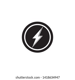 Black Thunder and Bolt Lighting Flash Icons Set. Flat Style