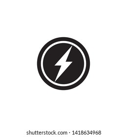Black Thunder and Bolt Lighting Flash Icons Set. Flat Style