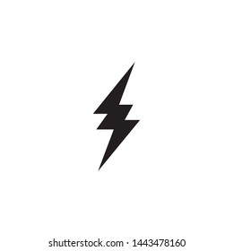 Black Thunder and Bolt Lighting Flash Icons Set. Flat Style