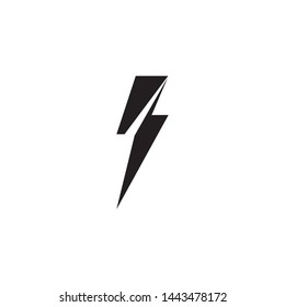 Black Thunder and Bolt Lighting Flash Icons Set. Flat Style