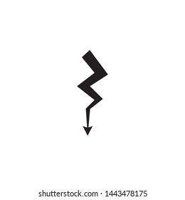 Black Thunder and Bolt Lighting Flash Icons Set. Flat Style