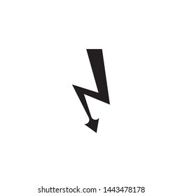 Black Thunder and Bolt Lighting Flash Icons Set. Flat Style