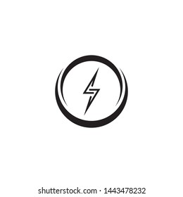 Black Thunder and Bolt Lighting Flash Icons Set. Flat Style