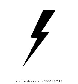 Black Thunder and Bolt Lighting Flash Icons Set.vector Flat Style