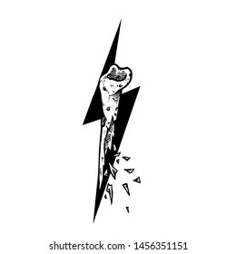 Black Thunder bone Vector illustration art