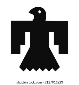 Black Thunderbird flat style illustration - Native American religious vector symbol svg