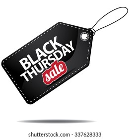 Black Thursday Sale Tag. EPS 10 Vector, Grouped For Easy Editing. No Open Shapes Or Paths.